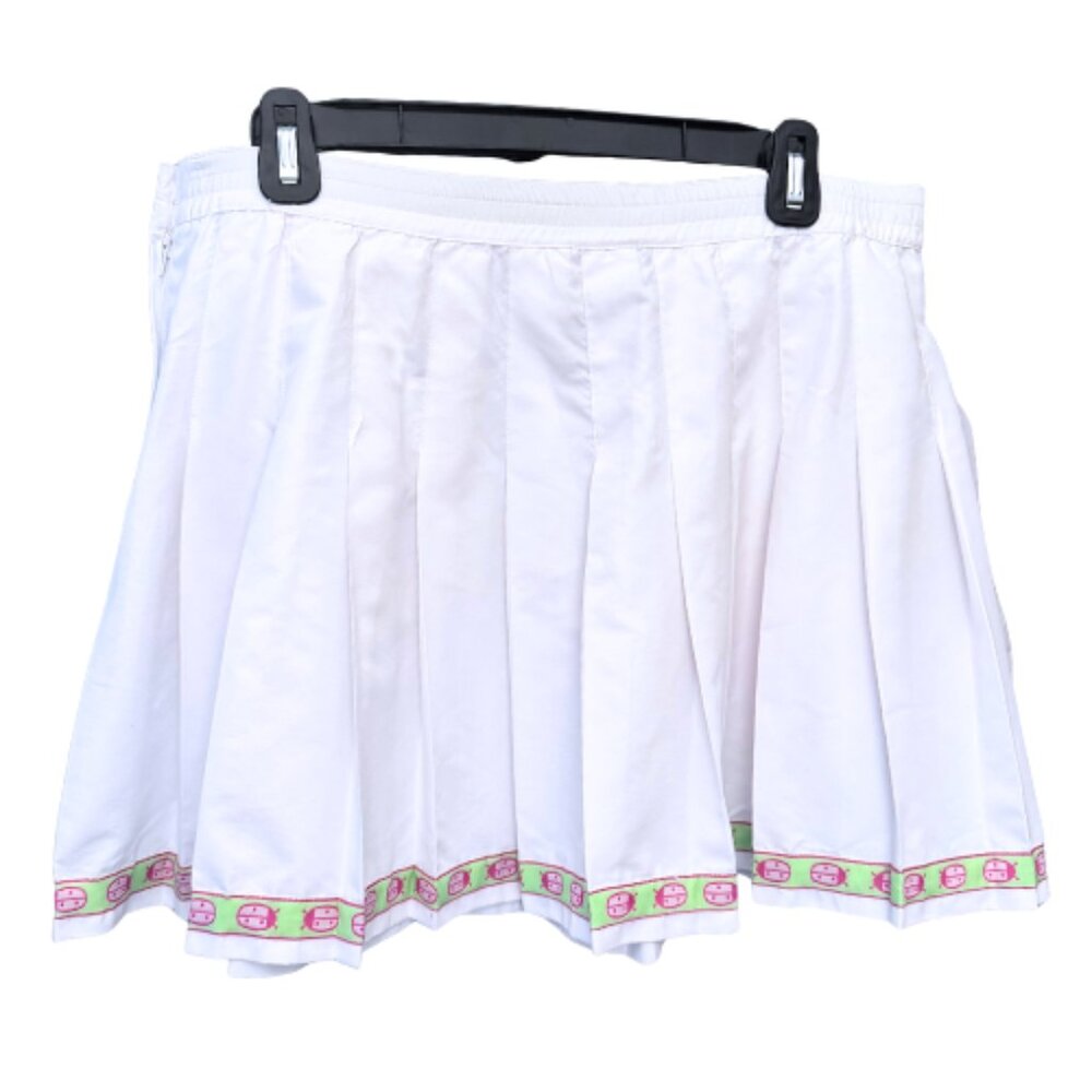 Lilly Pulitzer Vintage White Label Tennis Skirt Pink Green Ladybug  Size 14